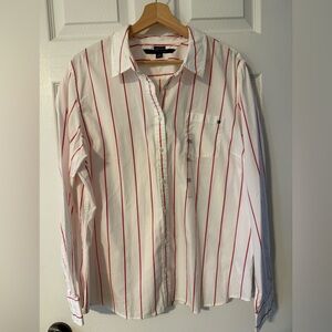 Tommy Hilfiger White Shirt with Red Stripes
